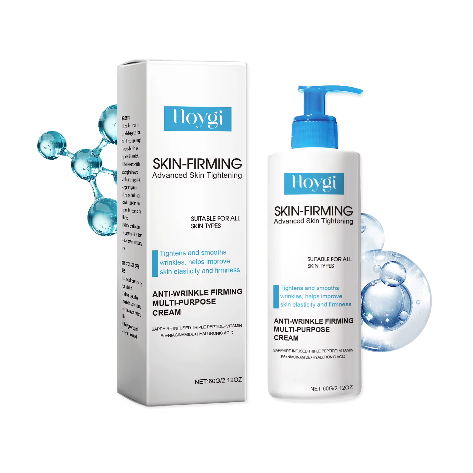 Crème anti-rides Hoygi au panthénol, hydratante, raffermissante pour le visage, soin multi-usages à