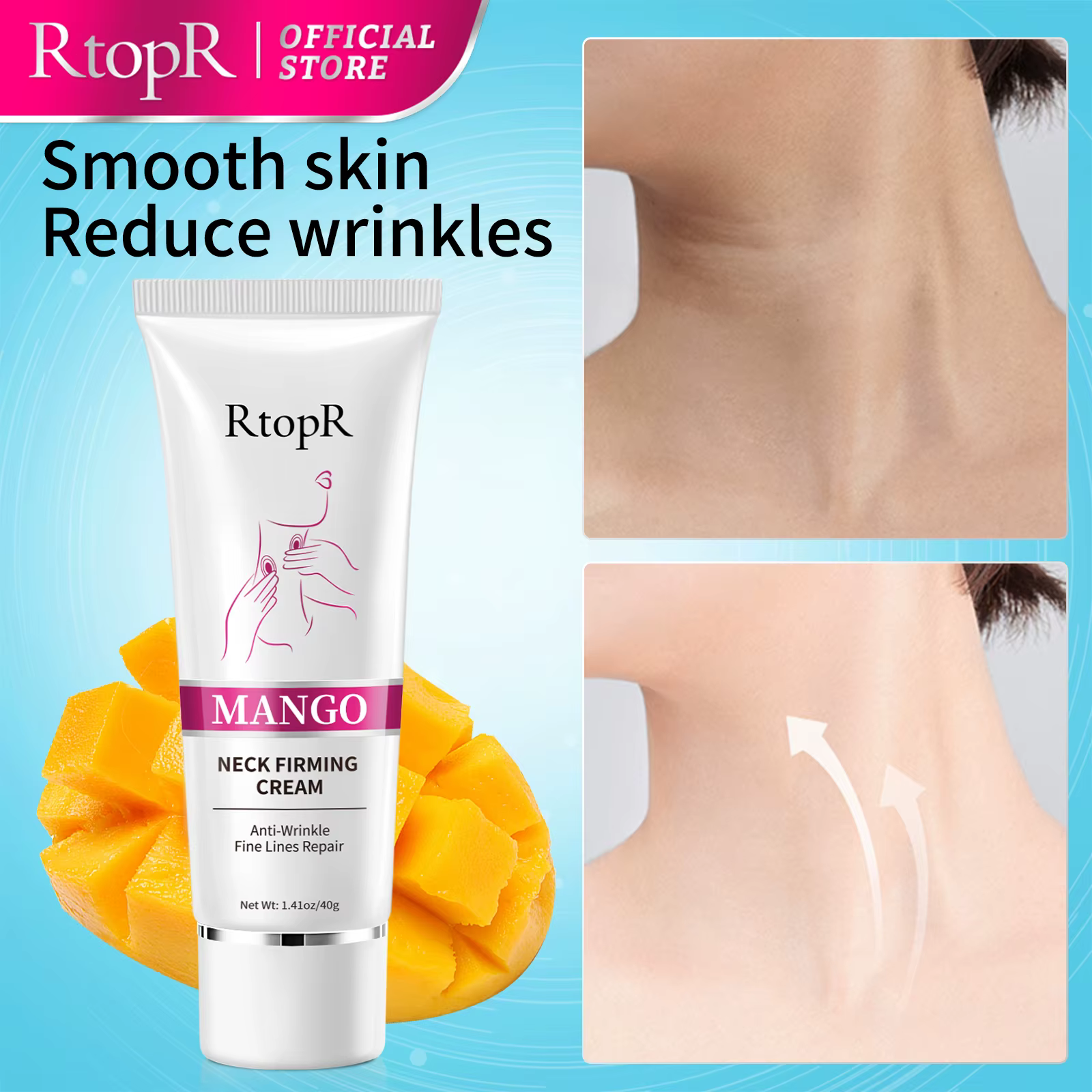 RtopR – crème anti-rides raffermissante pour le cou, produit de soin pour la peau, blanchissante, hy