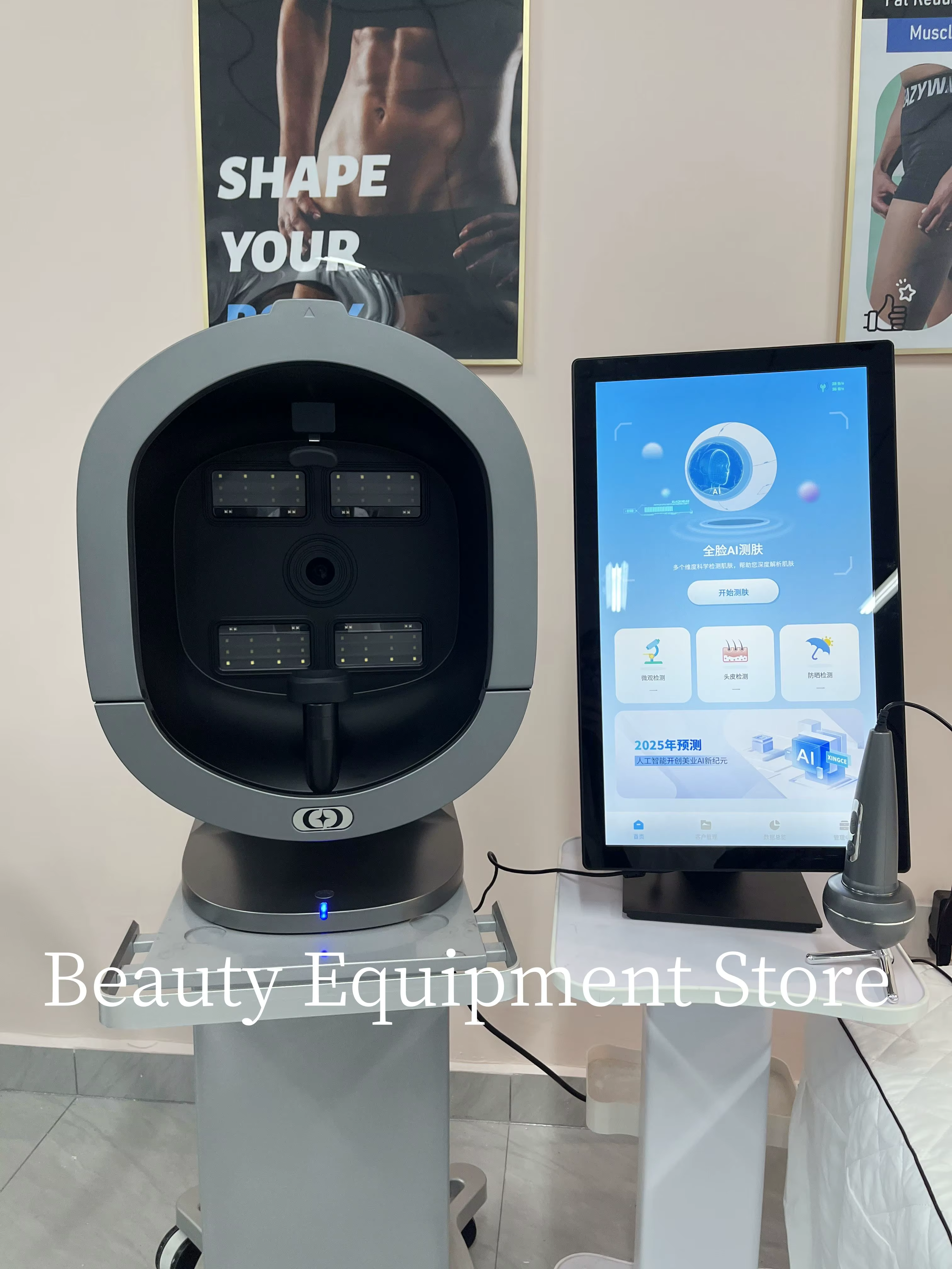 Analyseur de peau X5 AI à 8 spectres, scanner facial intelligent 3D, analyse UV de la peau et des ch