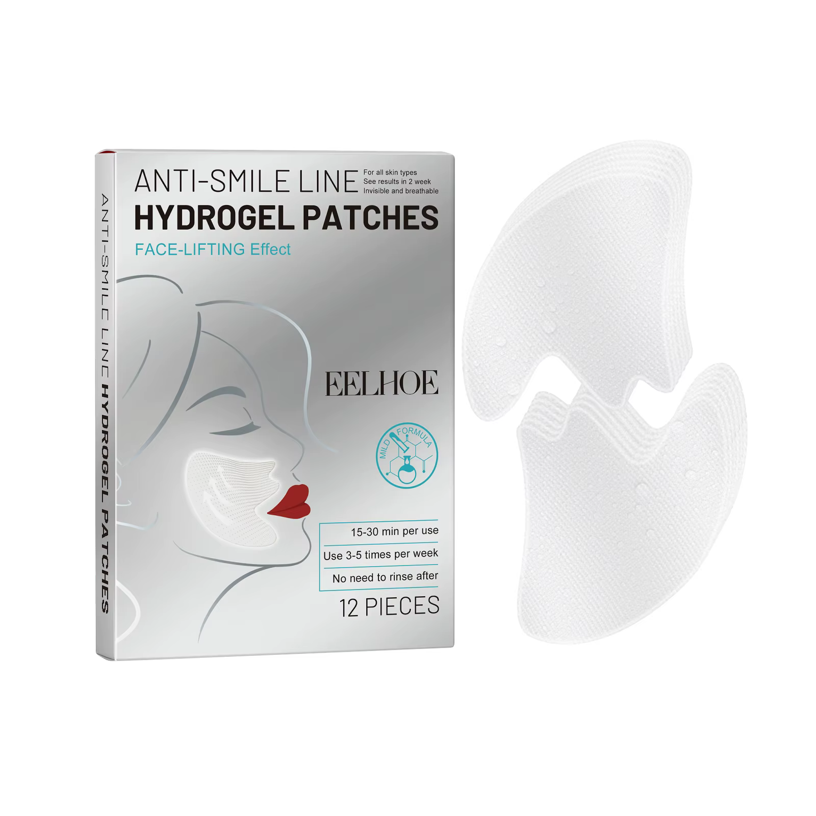 Patch de lignes souriantes pour plis nasolabiaux, Anti-odeur, Lifting, raffermissement de la peau du