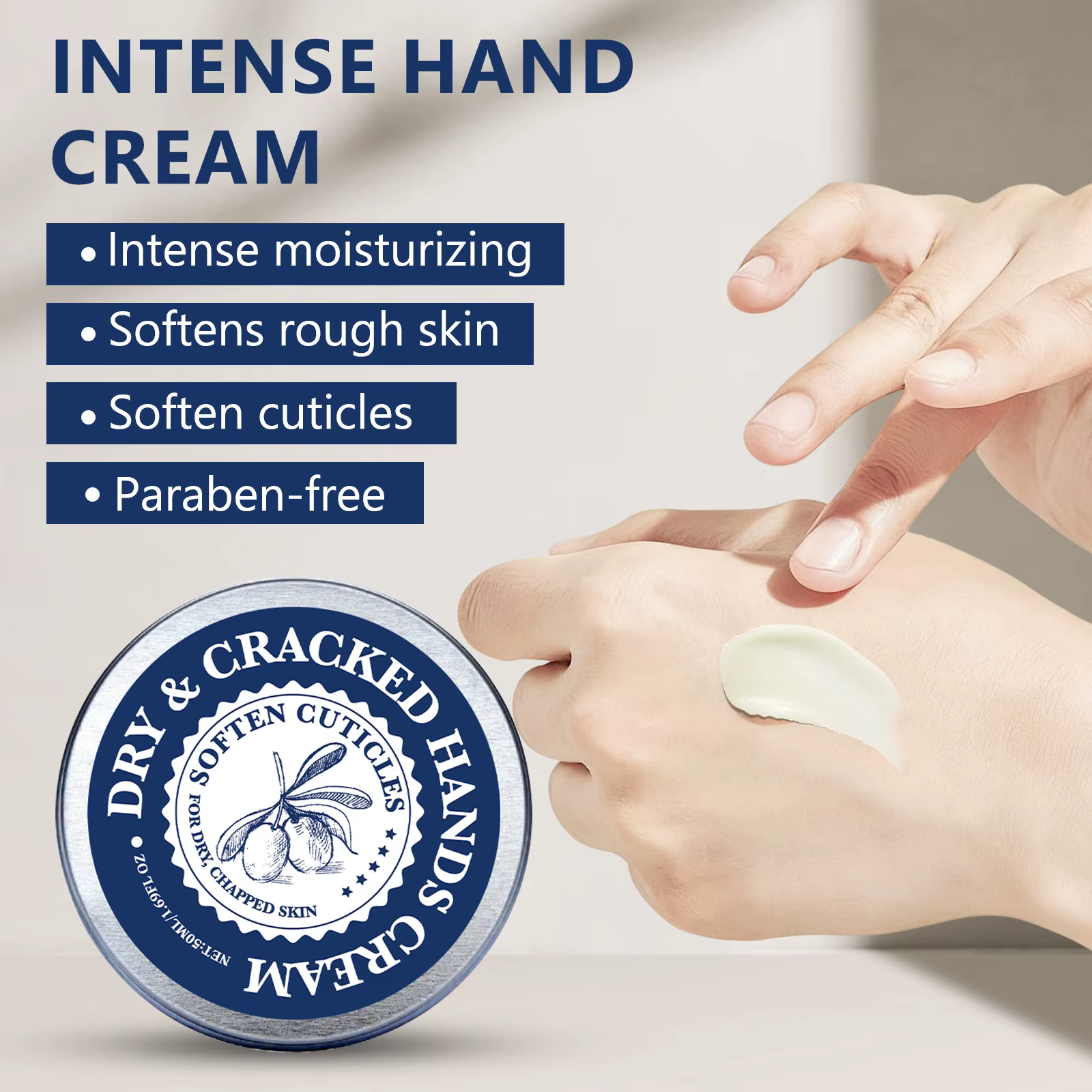 Crème hydratante intensive pour les mains 50 ml - Crème tout-en-un non grasse qui apaise les peaux s