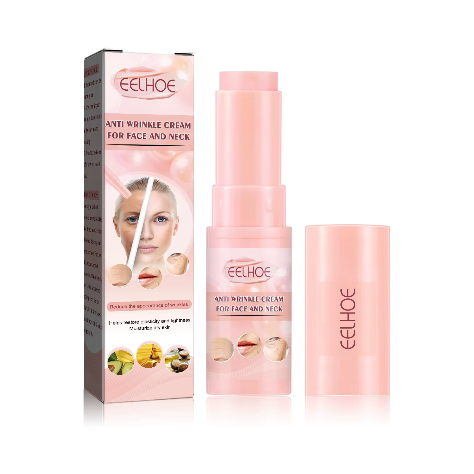 EELHOE crème Anti-âge collagène raffermissant pour le visage crème anti-rides bâton cou éclaircir li