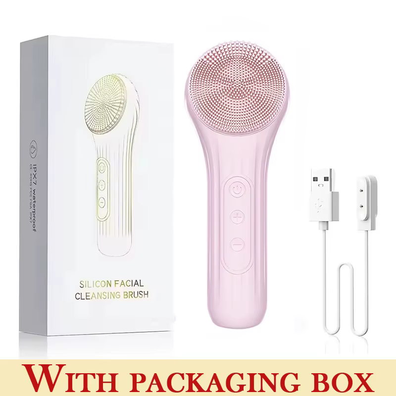 Brosse nettoyante faciale sonique rechargeable, étanche, en silicone, vibrante, nettoyage en profond
