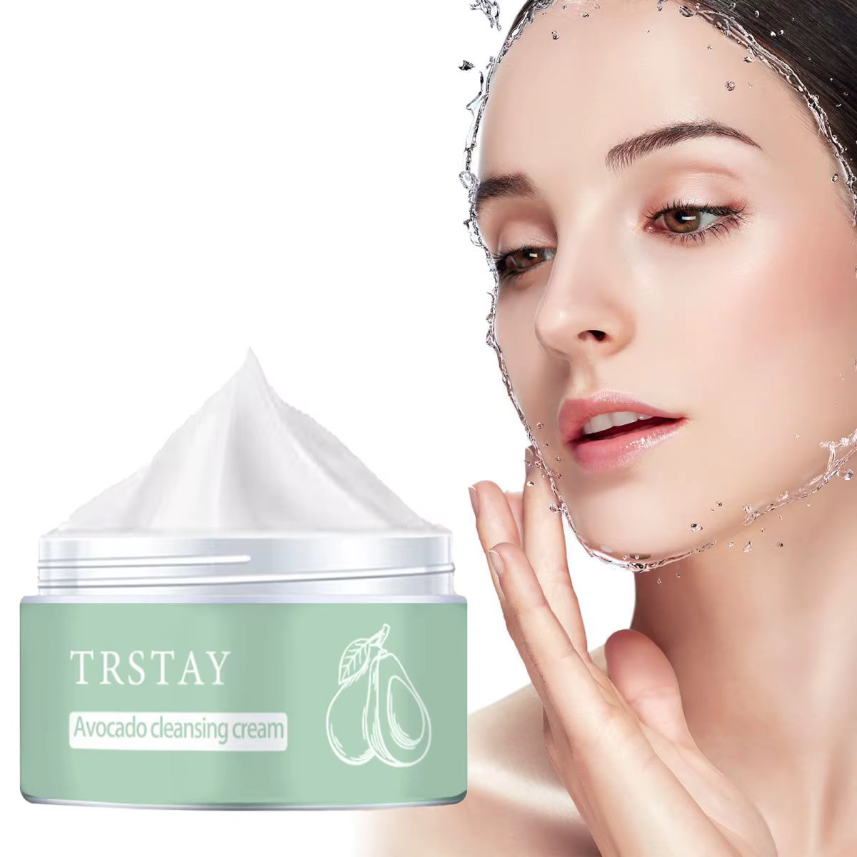 TRSTAY-Crème nettoyante pour le visage à l'avocat, hydratante