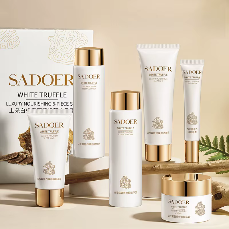 Coffret Soin à la Truffe Blanche Six Pièces, Riche en Extrait de Centella Asiatica, Niacinamide et A