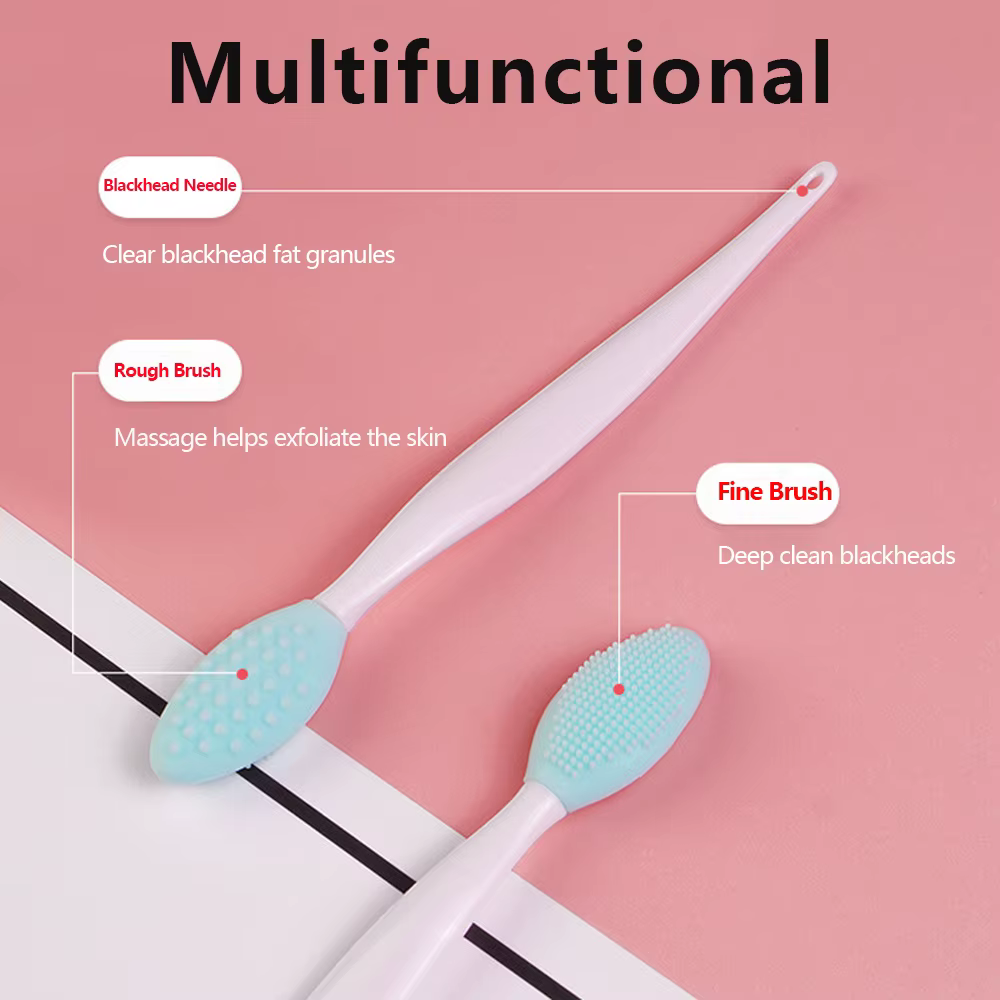 Brosse de lavage du visage en Silicone, soins de beauté pour la peau, exfoliante du nez, nettoyage d