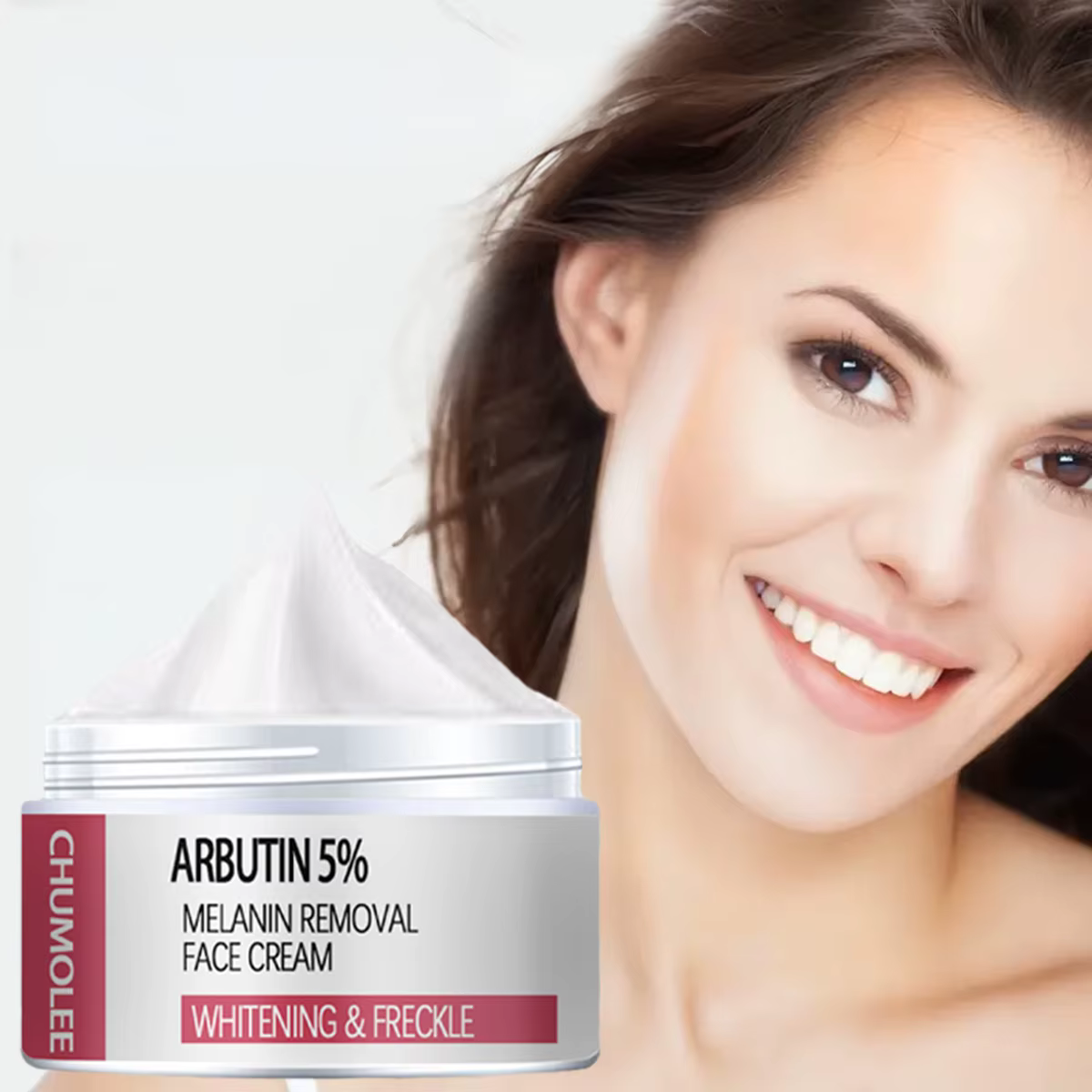 Arbutin 5% la mélanine élimine la crème pour le visage, réduit les taches, rétrécit les pores, éclai