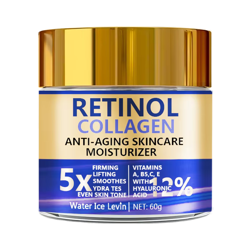 Crème Visage au Rétinol et Collagène 60g, Anti-Âge Liftante et Hydratante, avec Acide Hyaluronique, 