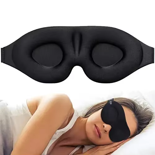Masque pour les yeux pour dormir, coupe profilée 3D, bandeau pour les yeux, moulé concave, nuit, lum