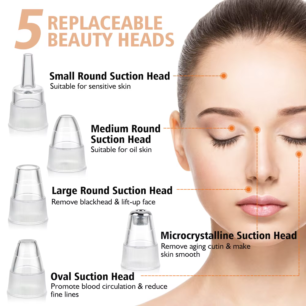 Dissolvant de points noirs pour le nettoyage du visage, machine de beauté à 3 modes d'aspiration, di