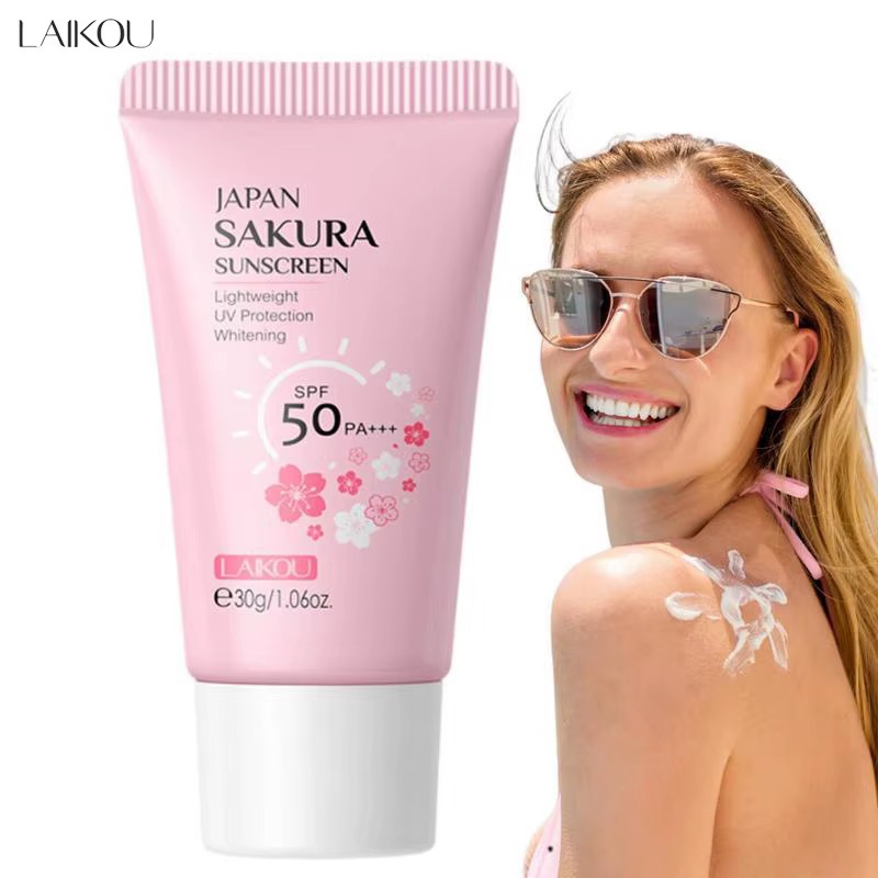 Laikou Sakura crème coréenne protecteur solaire visage bloqueur solaire Spf50 Lotion d'isolation hyd