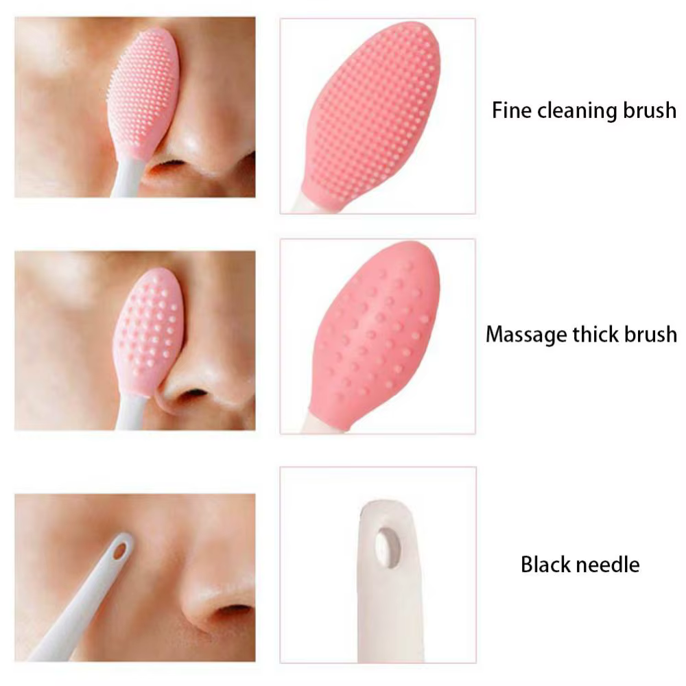 Brosse de lavage du visage en Silicone, soins de beauté pour la peau, exfoliante du nez, nettoyage d