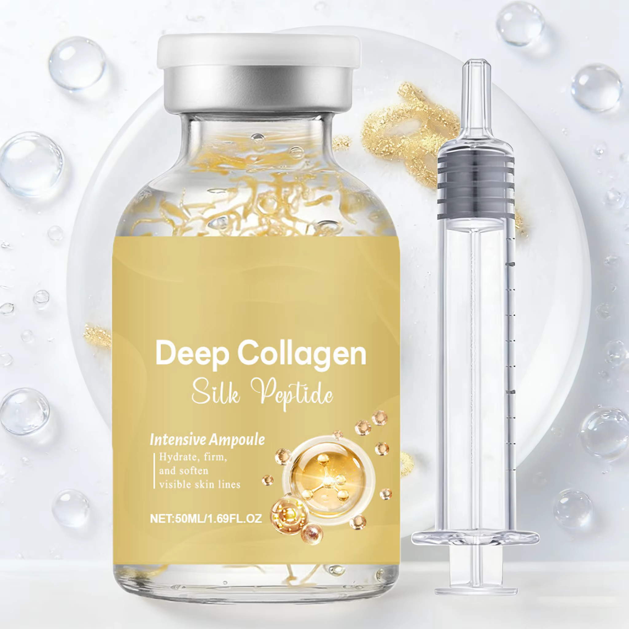 Ampoule de peptides de soie |   Sérum anti-âge avec collagène et complexe de 30 peptides pour un lif