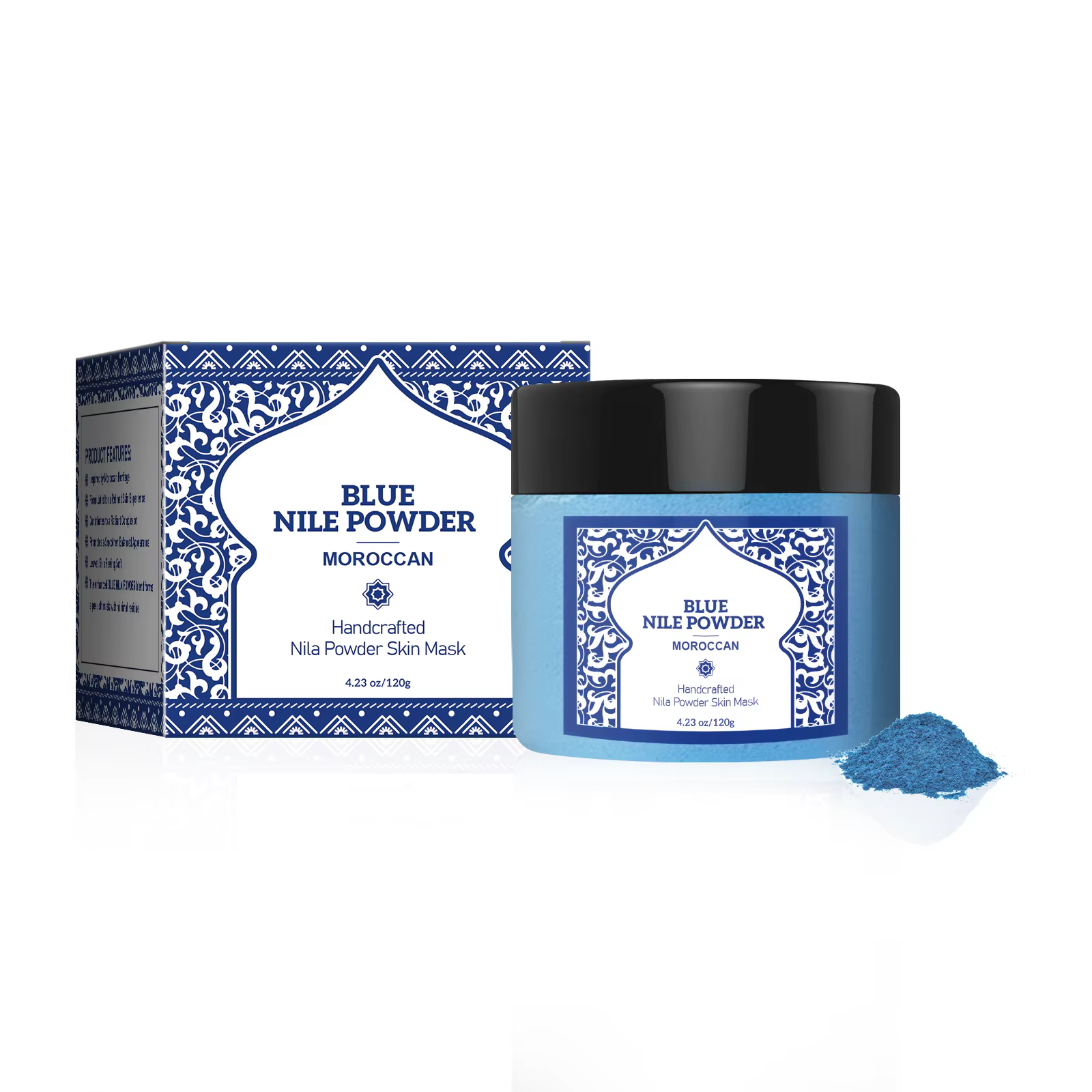 Poudre moussante minérale marocaine 120g - Masque nettoyant en profondeur en 15 minutes pour le visa