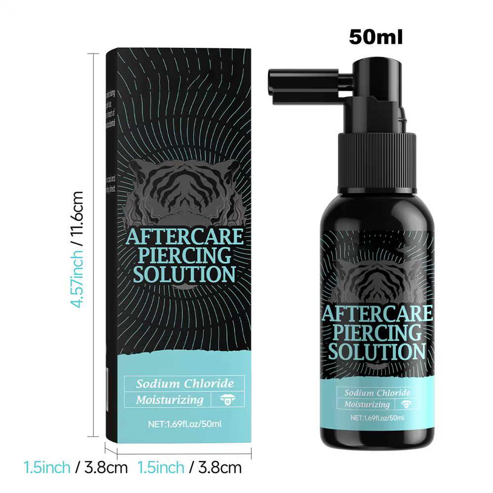 Solution de Soin Post-Piercing 50ml – Brume Douce et Sûre pour Piercings – Soin Quotidien pour Adult