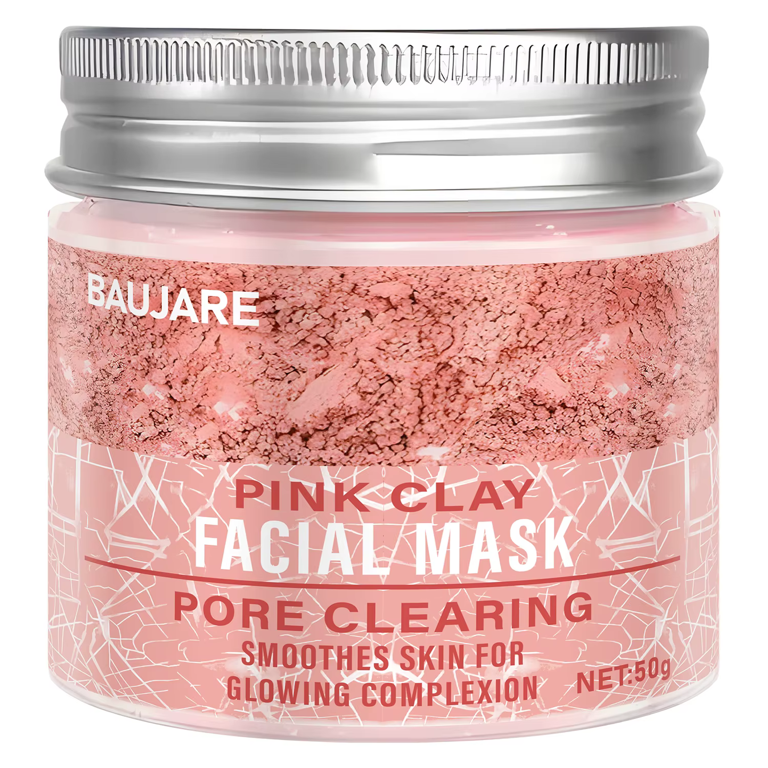 Masque facial à l'argile rose : nettoyage des pores, élimine la saleté, lisse la peau, avec collagèn
