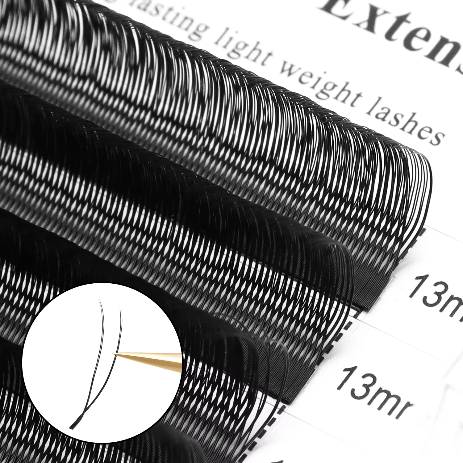 XIUSUZAKI 6 plateaux/lot Extensions de cils YY en forme de U Double pointes 2D YY ventilateurs de Vo