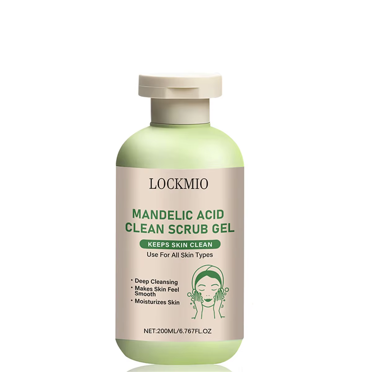 Gel de gommage propre à l'acide mandélique, exfoliant doux, produit de soins pour la peau morte et l