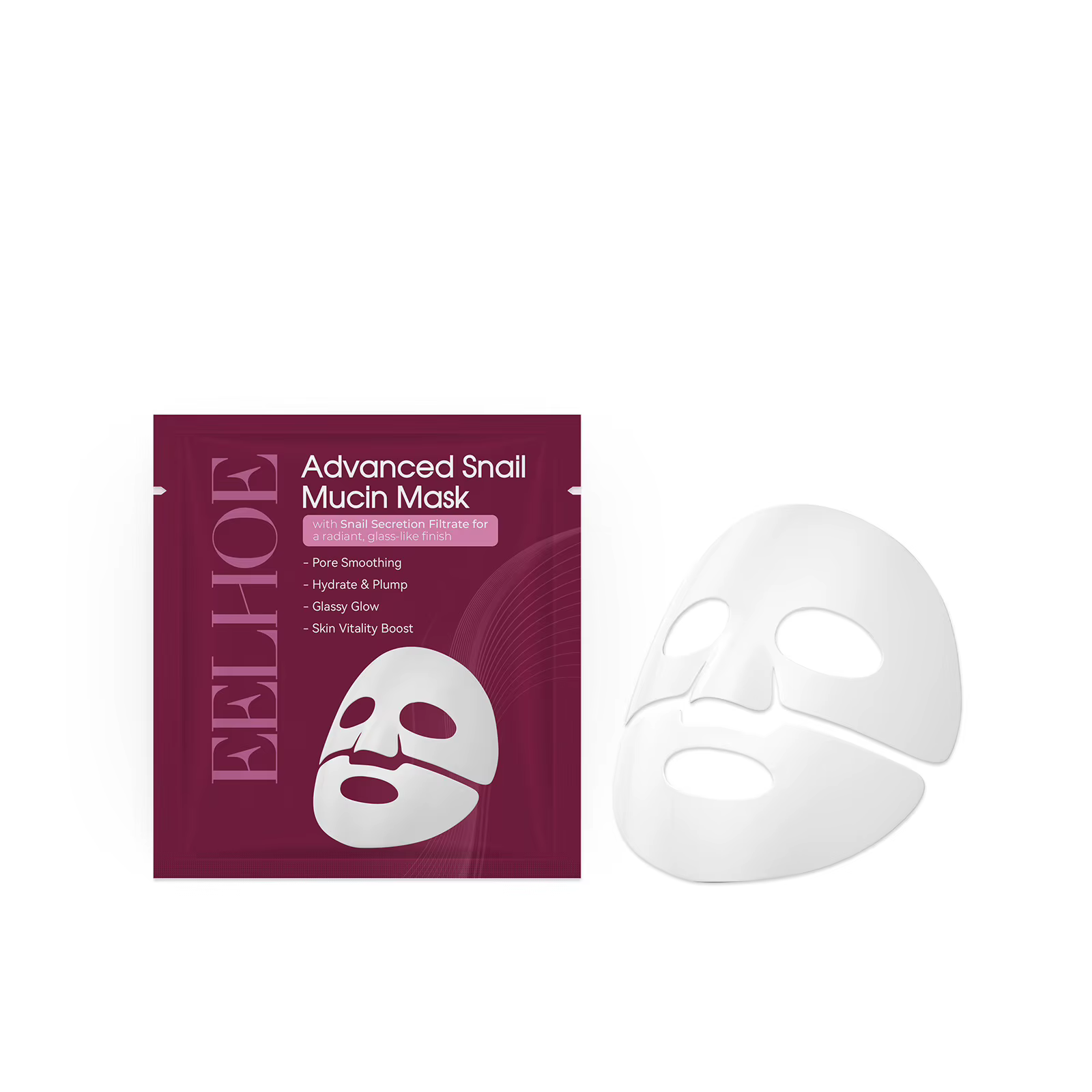 Masque facial au mucus d'escargot, éclaircit la peau, la rafraîchit, hydrate longue durée, nettoie e