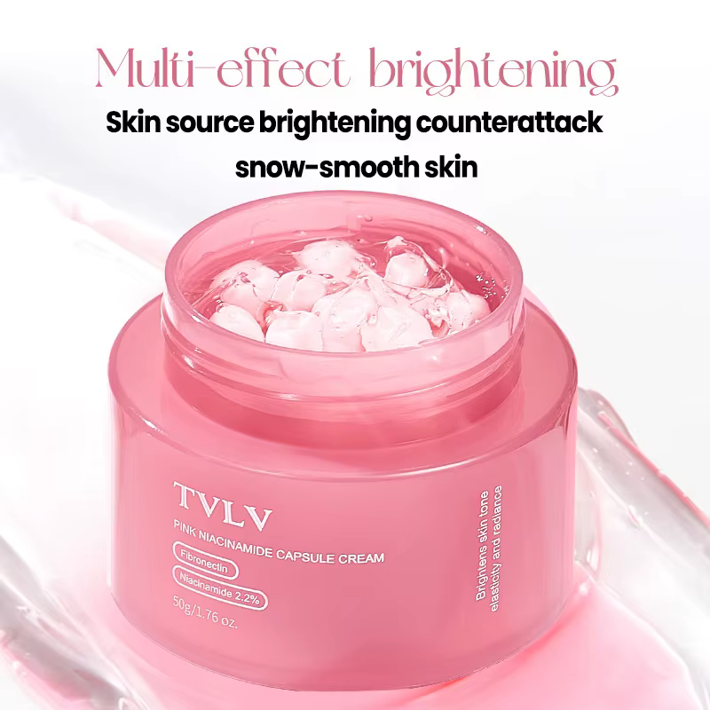 Crème hydratante et éclaircissante à la niacinamide rose en capsules, lotion crème visage délicate e