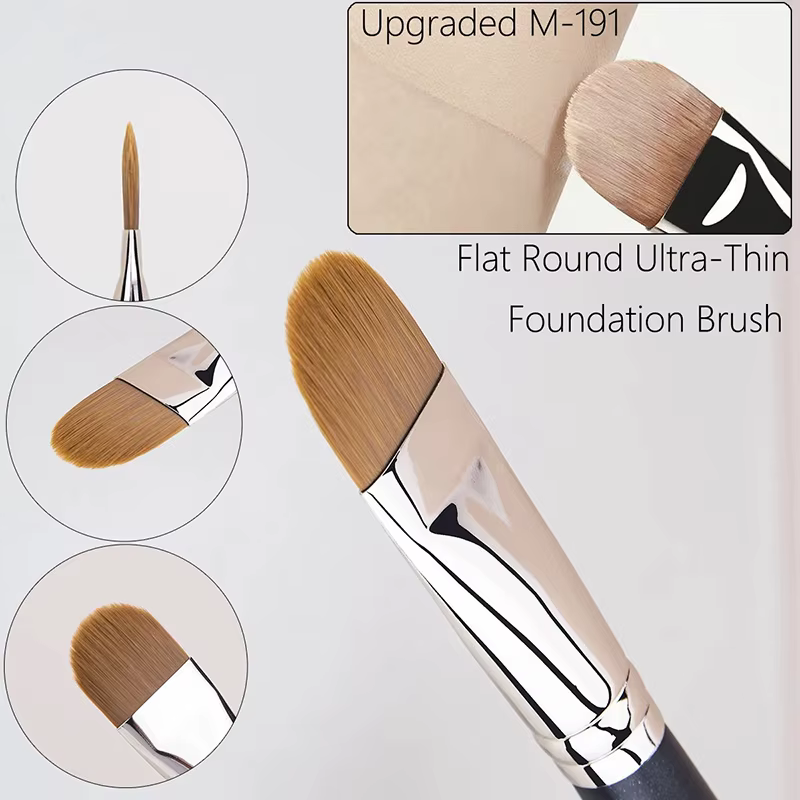 Pinceau de maquillage correcteur de fond de teint Ultra-fin rond plat, outil de maquillage professio