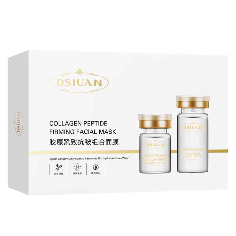 Kit de masque en poudre lyophilisée pour le visage, peptides de collagène, hydratant, raffermissant,