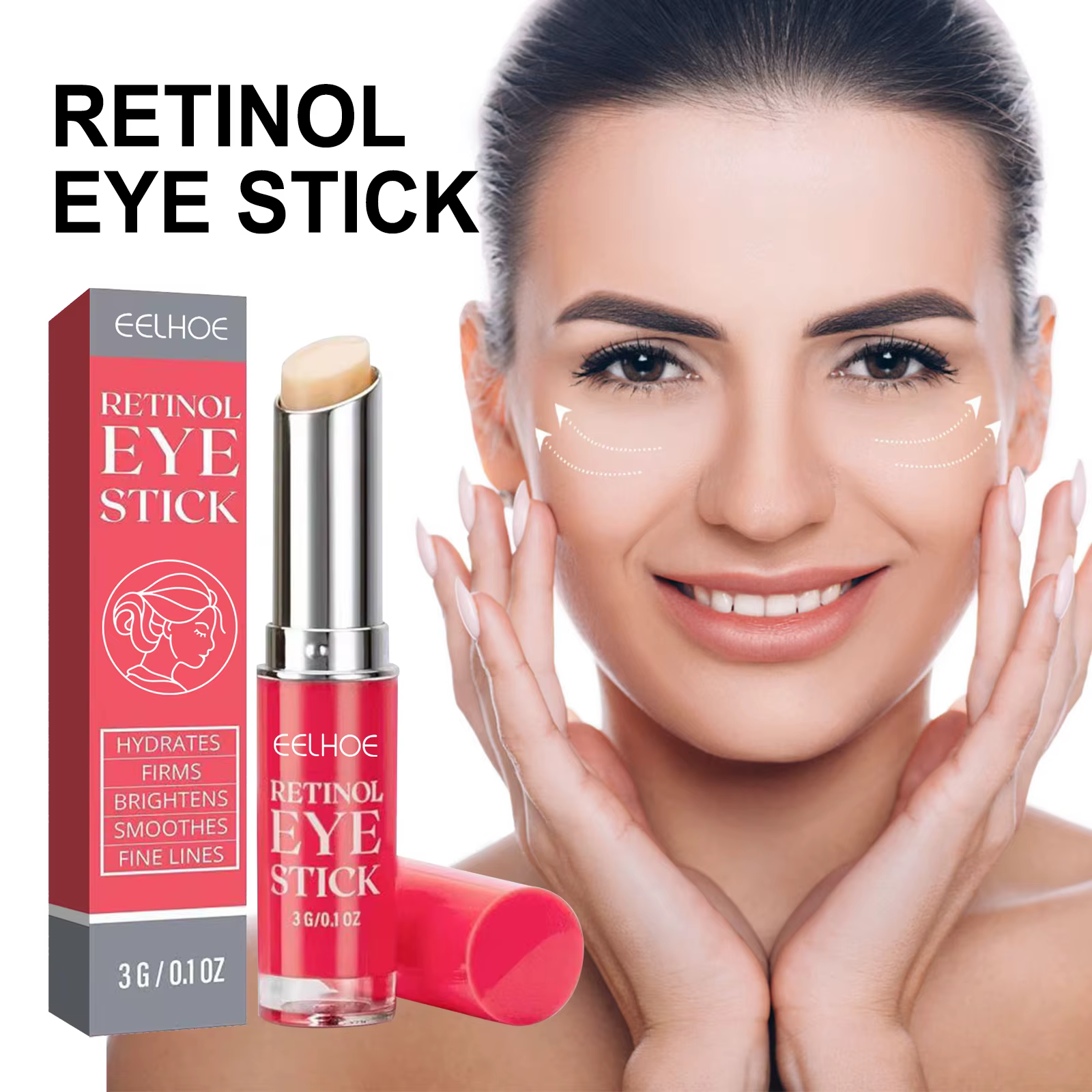 Bâton de crème pour les yeux au rétinol, éclaircissant les cernes, Anti-poches, lisse, éclaircissant