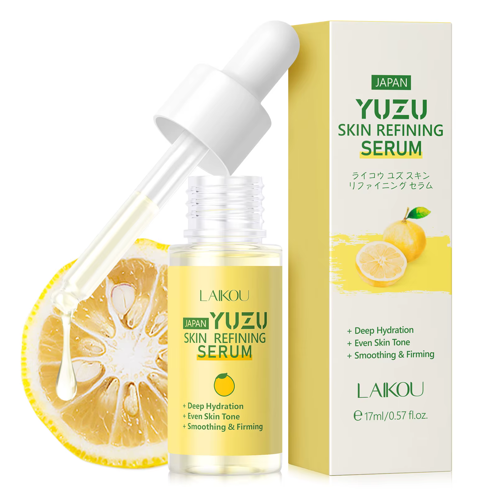 LAIKOU Essence de pamplemousse 17 ml YUZU Essence liquide pour le visage rafraîchissant hydratant et