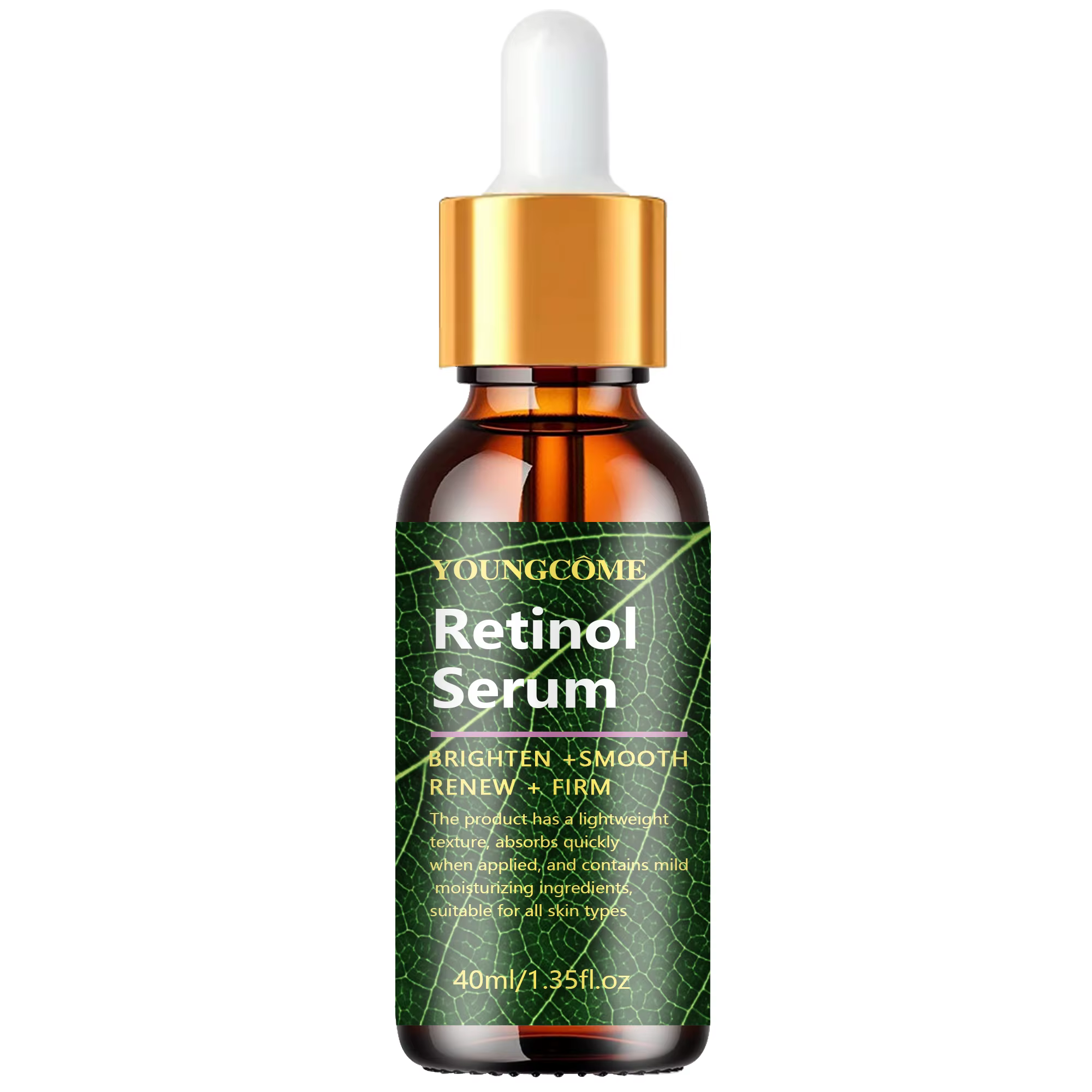 Sérum au rétinol, formule légère à absorption rapide pour éclaircir, renouveler et raffermir la peau