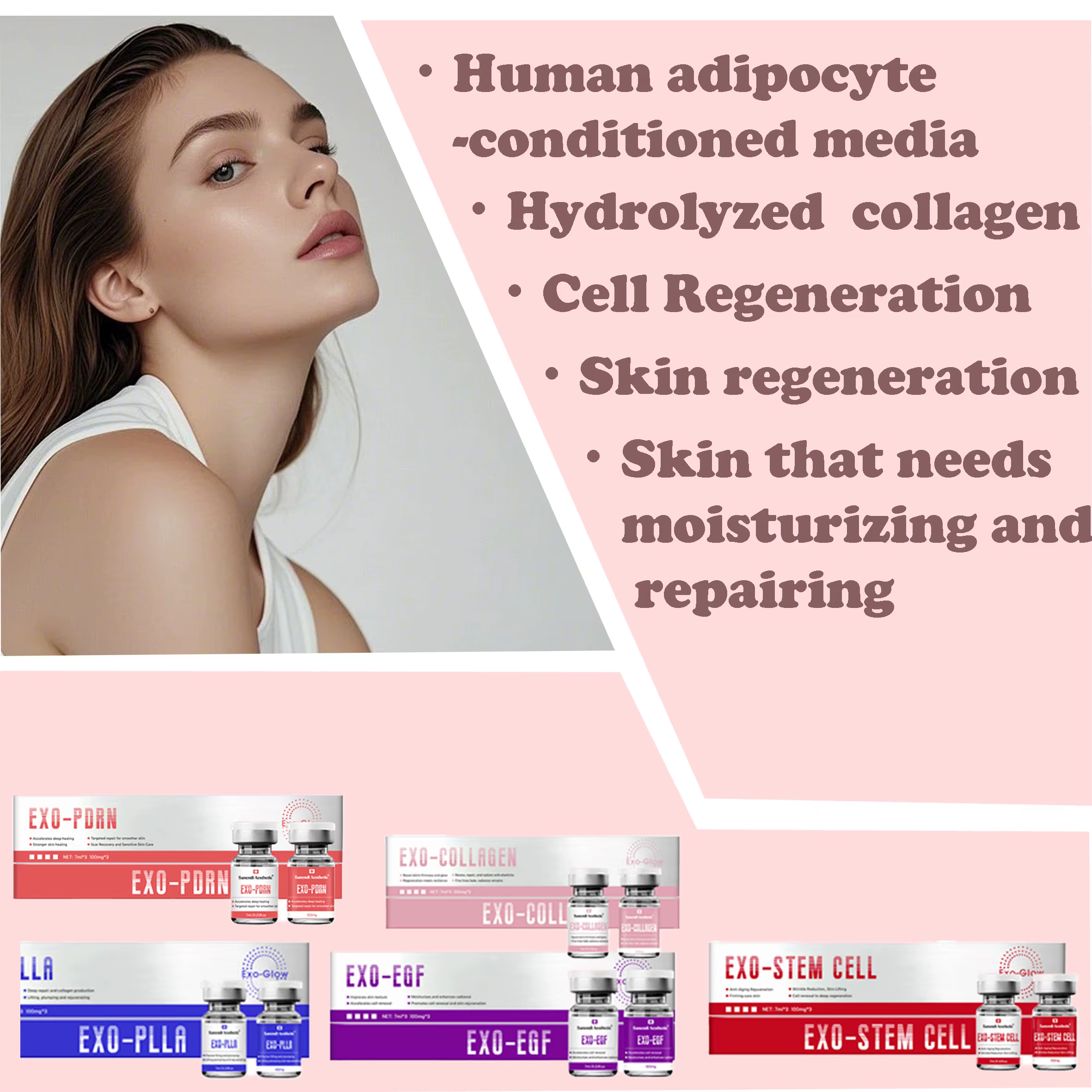 Exo Exomas Pdrn sérum de cellules à tige pour le visage collagène SkinBooster réparation Essence soi