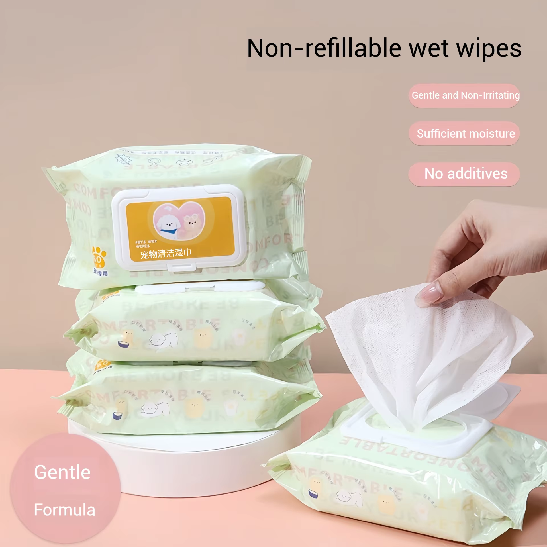 3 paquets, 80 lingettes pour animaux de compagnie par paquet, lingettes pour chats et chiens, spécia