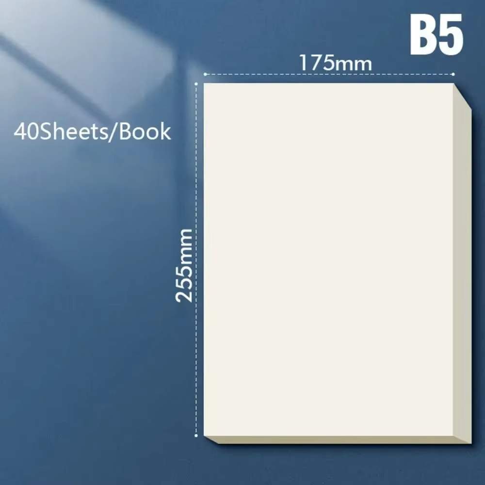 Papier pour calculs de brouillon B5, 40 feuilles, ligne horizontale, peinture arithmétique vierge, p