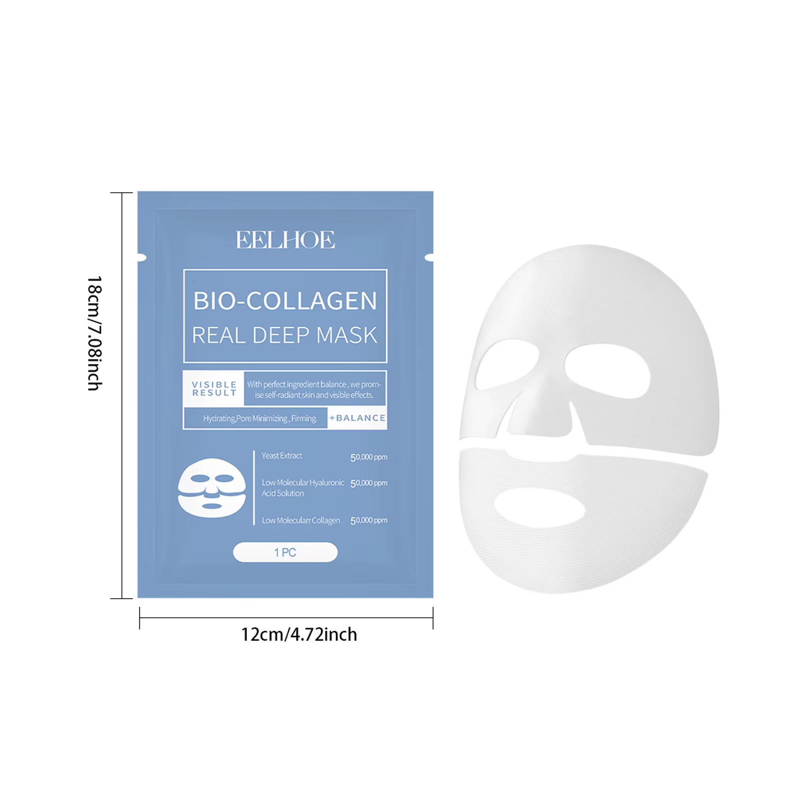 Masque facial au collagène Bio, lifting de la peau ferme, Anti-vieillissement, estompe, réparation d