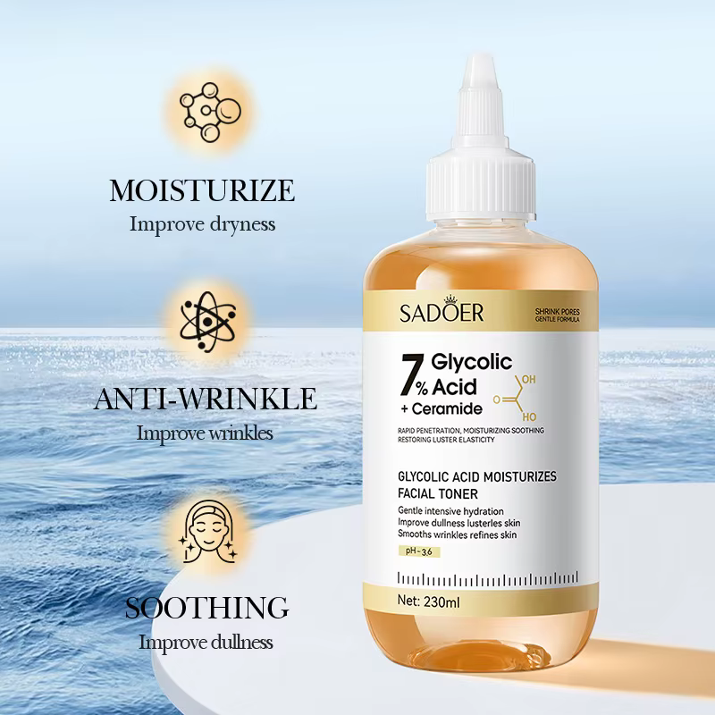 SADOER acide glycolique tonique visage sérum soin de la peau du visage hydratant Toner pour le visag