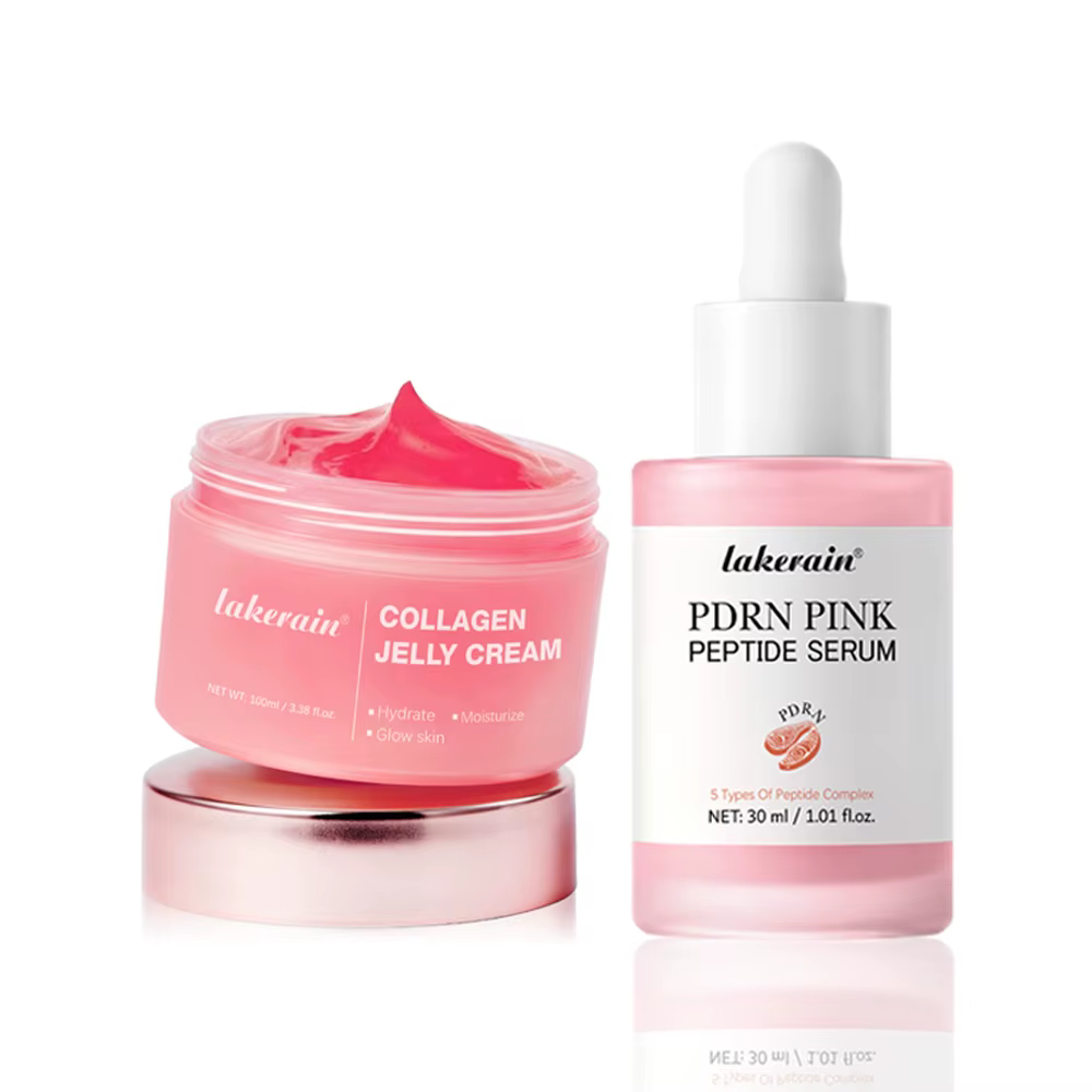 Sérum Peptidique Rose PDRN ADN de Saumon avec Crème Gelée au Collagène – Raffermissant, Apaisant, An