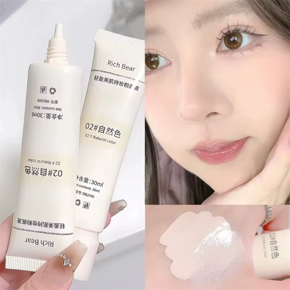 Fond de Teint Liquide Hydratant Blanc Ivoire Couleur Naturelle Imperméable Crème BB Longue Durée Lég