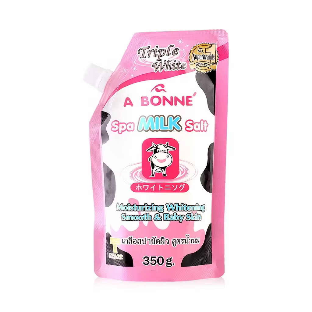 A Bonne Spa Sel de bain au lait 350g, exfoliant et nettoyant doux, formule de lait hydratant, Thaïla