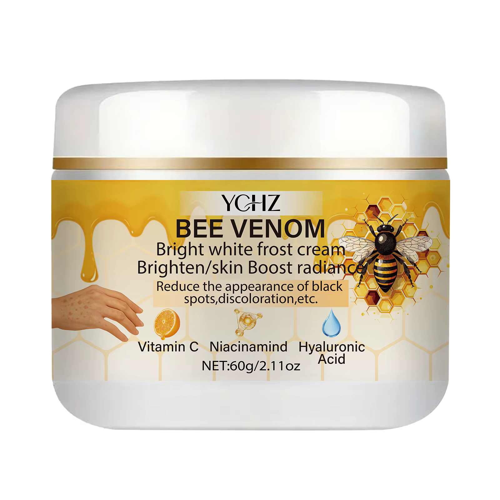 Crème éclaircissante au venin d'abeille, unifie le teint, élimine les taches brunes et la terneur - 