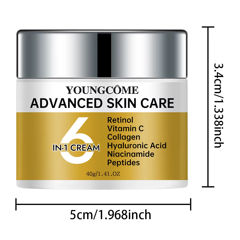 YOUNGCOcloser-Crème anti-âge à la vitamine C, Niacinamide, 6 en 1, Blanchissante, Anti-rides, Lisse,