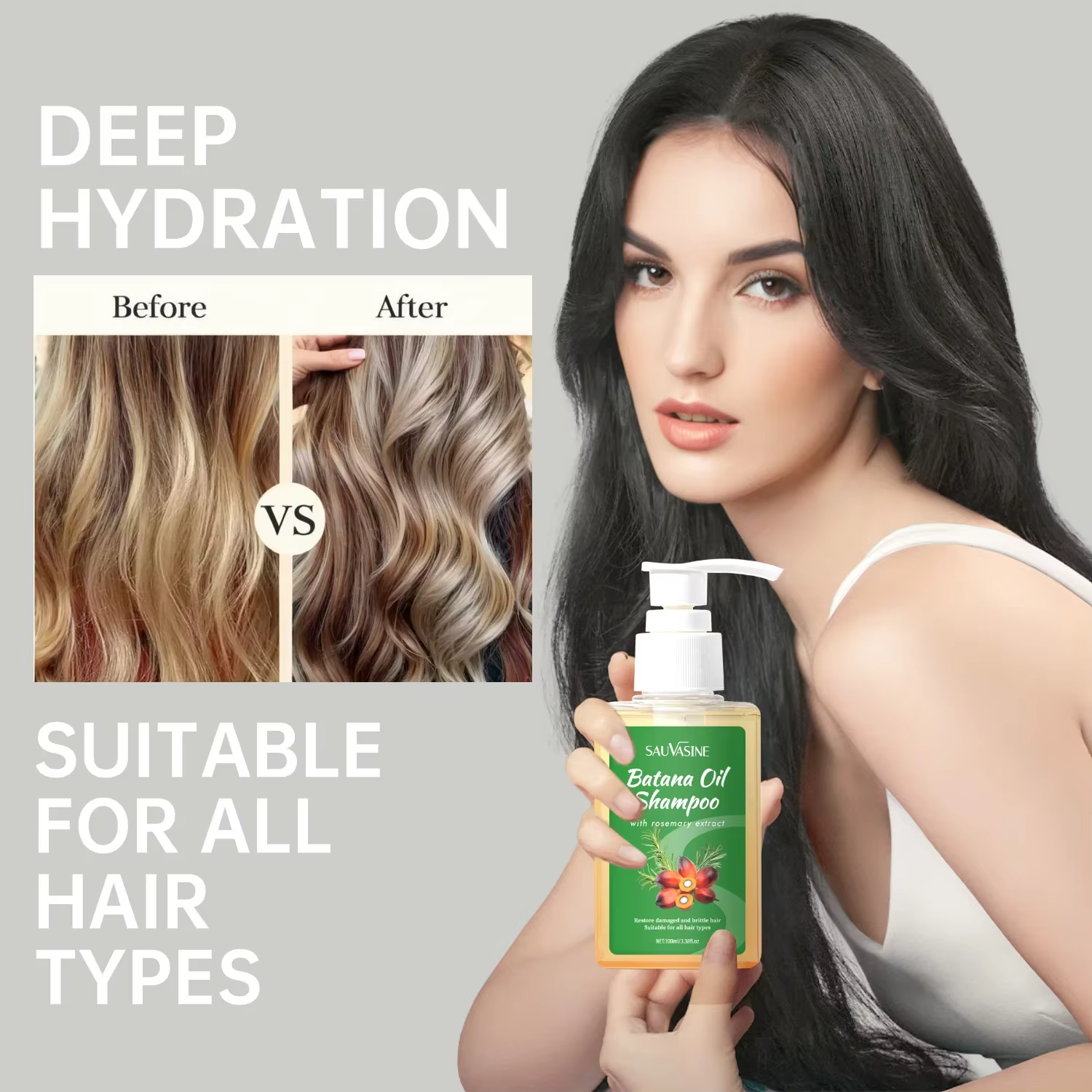 Shampoing à l'huile de Batana, apaisant pour le cuir chevelu, réparation Intense, nourrissant, avec