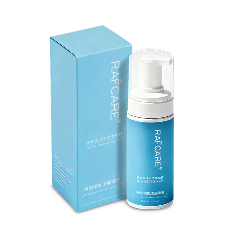 Mousse nettoyante 3 en 1 pour le visage moussant aux acides aminés avec Aloe Vera, nettoyant quotidi