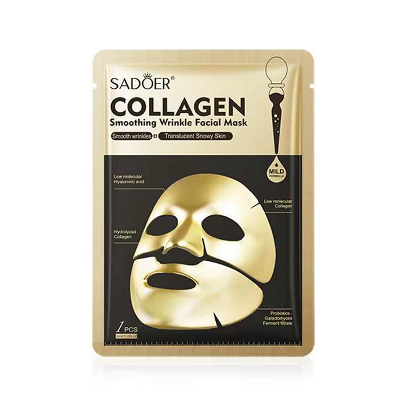 SADOER masques faciaux au collagène doré hydratant Anti-âge Anti-rides masque Facial feuille masques