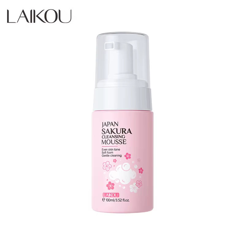 LAIKOU Japan Sakura Cleansing Mousse 100ml Mousse nettoyante douce pour le visage, nettoyage en prof
