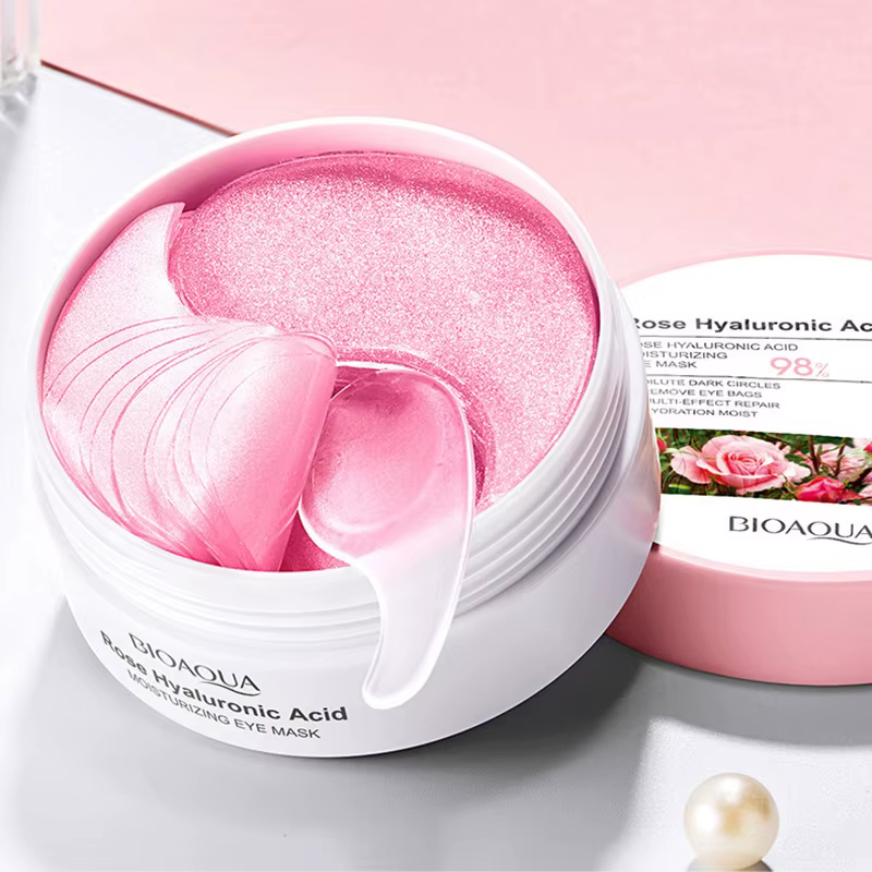 60 pièces BIOAQUA Rose acide hyaluronique masque pour les yeux Anti cernes sacs pour les yeux hydrat