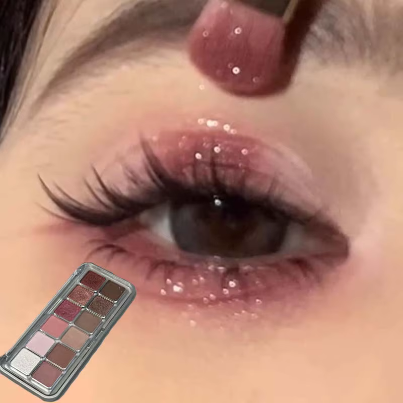 Palette de fards à paupières 12 couleurs, maquillage pour Contour des yeux, doux, mat, gris, rose, h