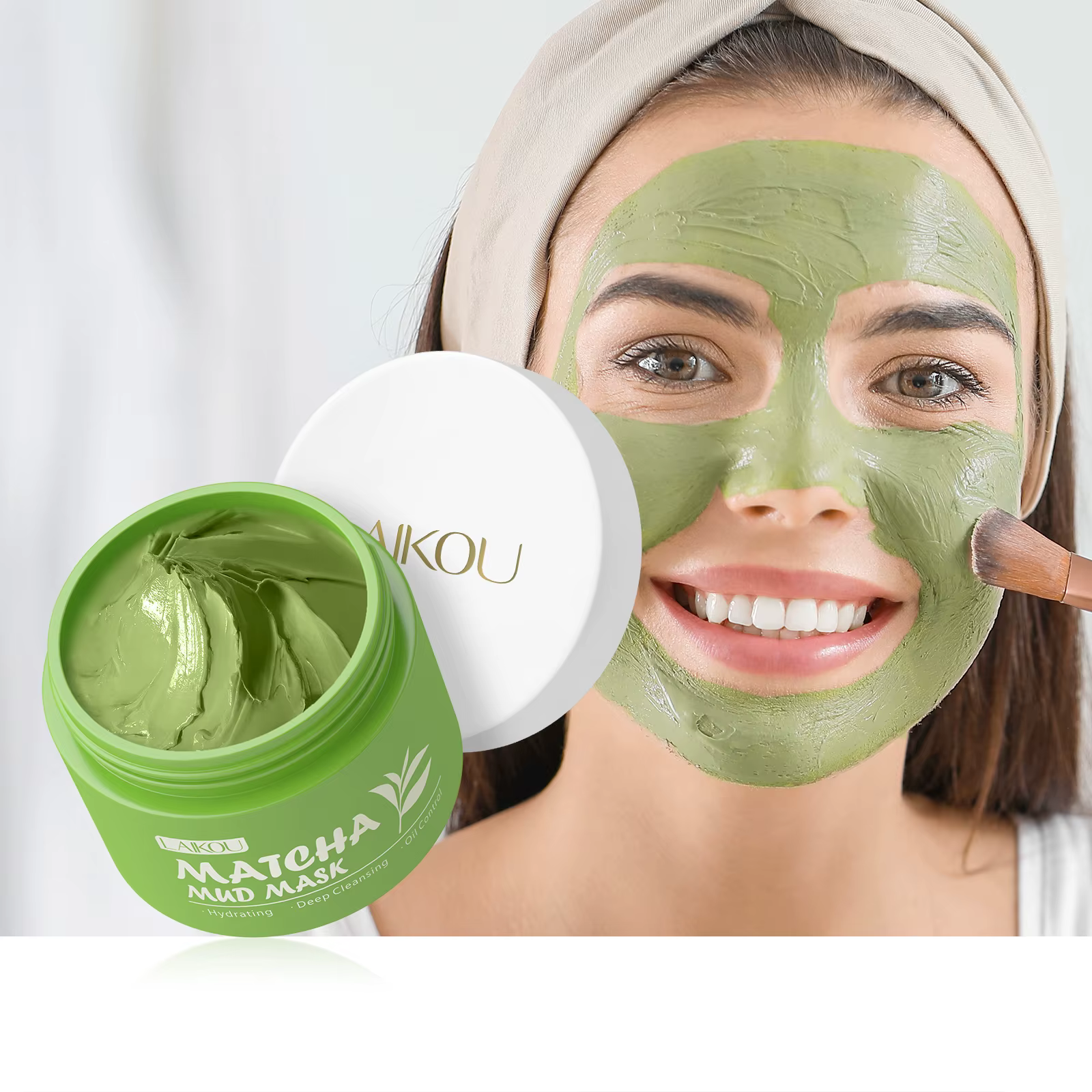 Masque à la boue de matcha LAIKOU 25g, nettoyage doux, hydratant, contrôle du sébum, masque d'argile