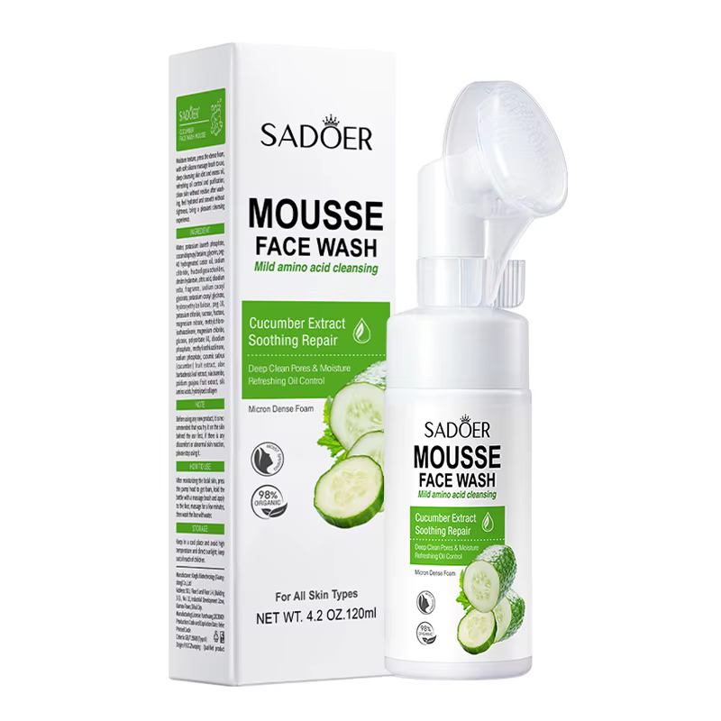 SAODER Fruits concombre nettoyant pour le visage mousse de lavage du visage Massage nettoyage Anti-r