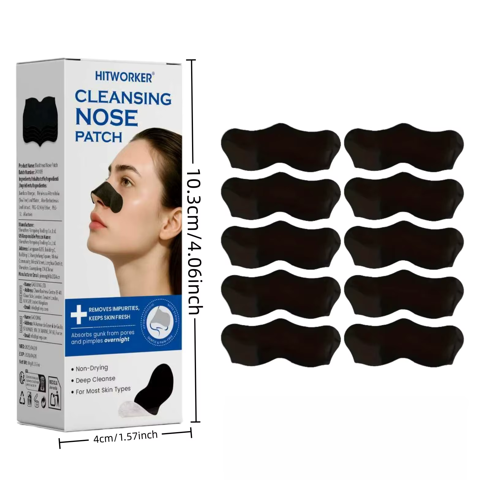 Bandes nettoyantes pour le nez sans alcool – Patchs purifiants pour les pores, élimination de l'excè
