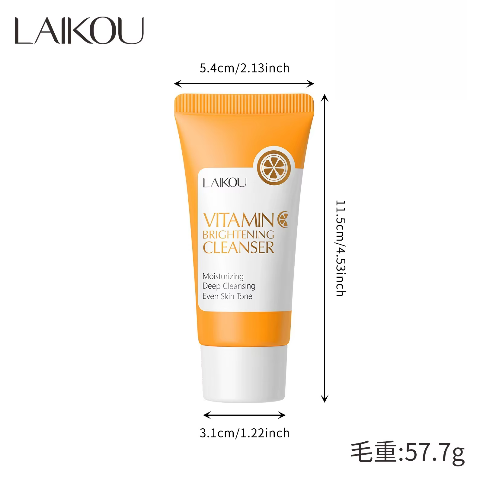 Nettoyant pour le visage à la vitamine C, 50g, hydratant, nettoyage en profondeur, raffine les Pores
