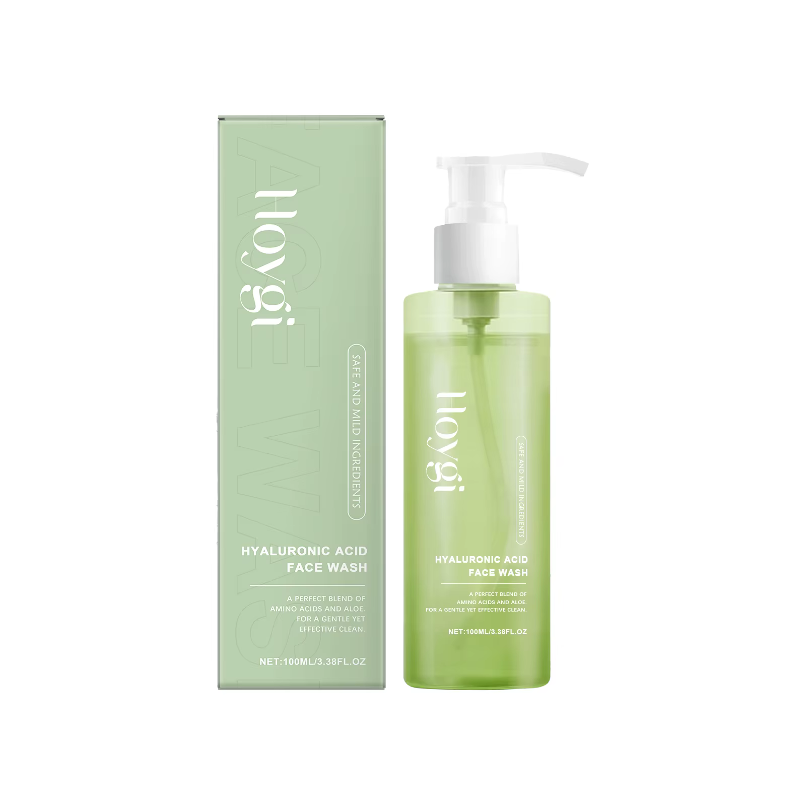 Gel nettoyant pour le visage à l'acide hyaluronique, pour peaux sensibles, nettoyage en profondeur d